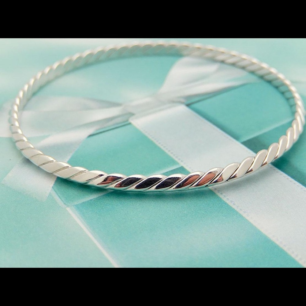 Tiffany and co twisted bangle bracelet 925 silver
